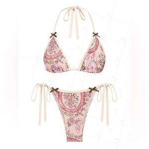 Vintage Floral Print Bikini Set- Seamolly